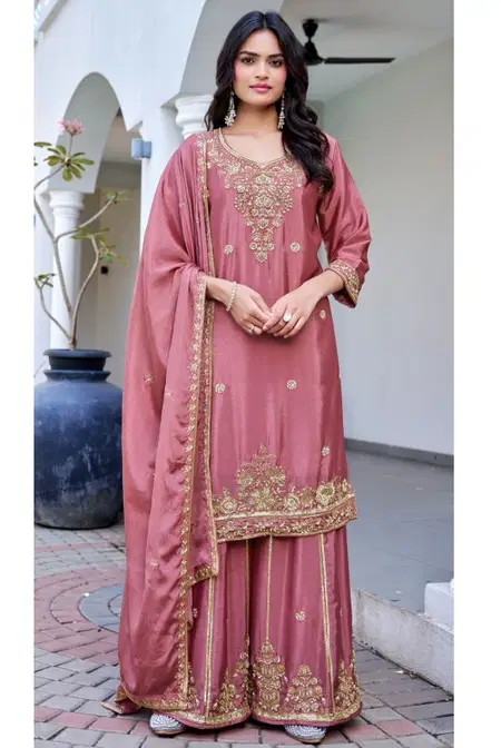 Bilqis B 265 A To D Chinon Embroidery Sharara Suits Wholesale Price In Surat
